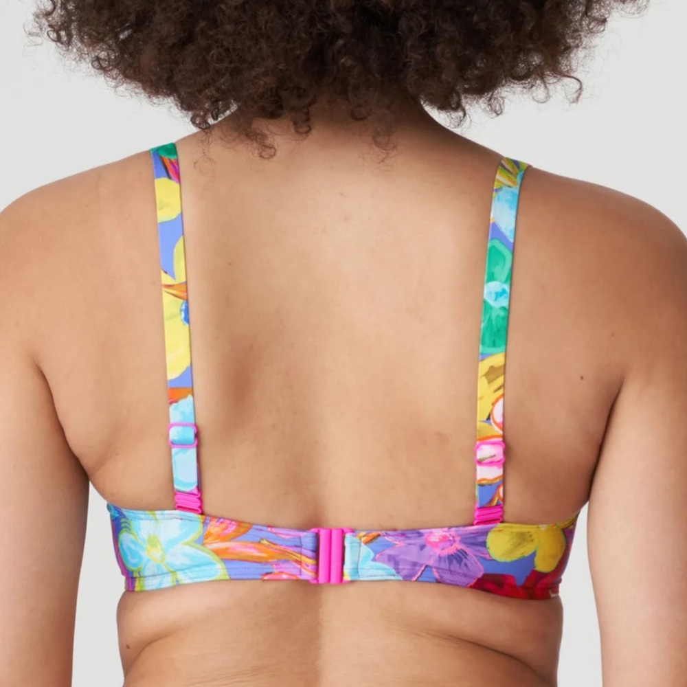 Prima Donna Multicolor Floral Bikini Top - Purple, Green, Yellow, Blue, Red - Picture 2 of 7